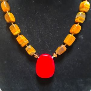 Necklace Gemstone w/Tiger eye & Carnelian